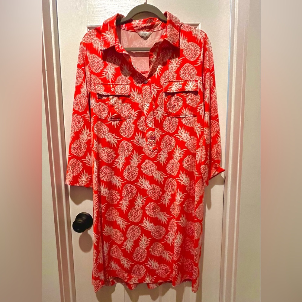 Crown & Ivy Orange Pineapple Dress